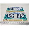 Image 2 : Pair of Manitoba license plates - ASG-860