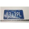 Image 1 : 1969 Ontario license plate - 83-39L
