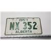 Image 1 : 1957 Alberta license plate - NX-352