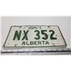 Image 2 : 1957 Alberta license plate - NX-352