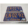 Image 2 : Pair of 1973 Alberta license plates - EN-02-92