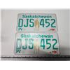 Image 1 : Pair of Saskatchewan license plates - DJS-452