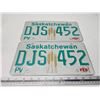 Image 2 : Pair of Saskatchewan license plates - DJS-452