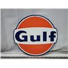 Image 2 : Gulf tin metal sign - 12" repro