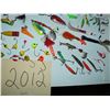 Image 1 : Assortment of 65, mostly ice fishing lures, spoons, wire worms, etc.