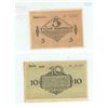 Image 2 : Germany. Lot of 2 Notgeld from the city of Tetschen. 1919 5 Kronen & 1919 10 Kronen. VF+