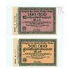 Image 1 : Germany. Lot of 2 Notgeld from the city of Wetter (Ruhr). 1923 100,000 Mark & 1923 500,000 Mark. AU.
