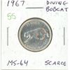 Image 1 : 1967 Diving Bobcat. This coin is the result of Rotated Dies. MS-64. Scarce.