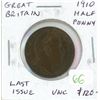 Image 1 : Great Britain. 1910 Half Penny. Issued during the last year of Edward VII. Uncirculated.