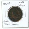 Image 2 : 1837 UN sou Quebec bank half penny token