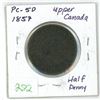 Image 1 : 1857 Pc-5D upper canada half penny token