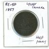 Image 2 : 1857 Pc-5D upper canada half penny token