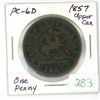 Image 1 : 1857 PC-6D upper canada one penny token
