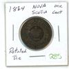 Image 1 : 1864 Nova scotia large cent, rotated die