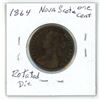 Image 2 : 1864 Nova scotia large cent, rotated die