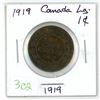 Image 1 : 1919 canada large cent