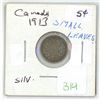 Image 1 : 1913 Sm leaves silver canadian 5 cent