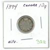 Image 1 : 1894 canada silver 10 cent coin