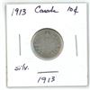 Image 2 : 1913 SMm leaves silver canada 10 cent coin