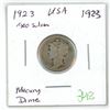 1923 USA silver mercury dime