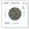 Image 2 : 1905 canada silver 25 cent