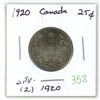 Image 1 : 1920 canada silver 25 cent (2.)