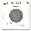 Image 1 : 1930 canada silver 25 cent