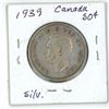 Image 2 : 1939 canada silver 50 cent