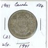 Image 2 : 1941 Canadian silver 50 cent coin
