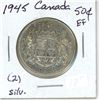 Image 2 : 1945 Canadian silver 50 cent coin