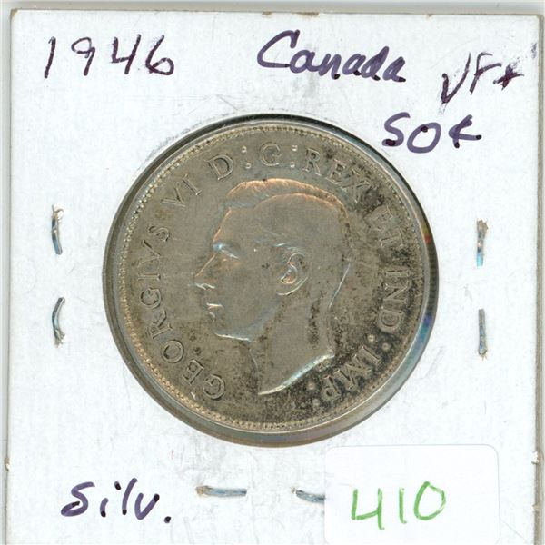1946 Canadian silver 50 cent coin