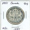 Image 2 : 1951 Canadian silver 50 cent coin