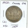 Image 2 : 1952 Canadian silver 50 cent coin