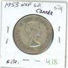 Image 1 : 1953 NSF Canadian silver 50 cent coin