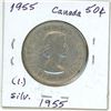 Image 2 : 1955 Canadian silver 50 cent coin