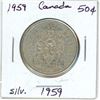 Image 2 : 1959 Canadian silver 50 cent coin