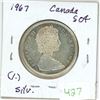 Image 1 : 1967 Canadian silver "Wolf" 50 cent coin