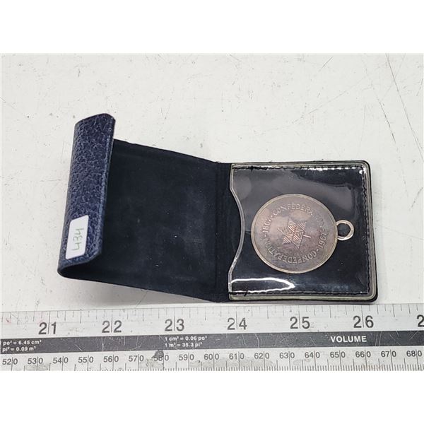 1867-1967 Silver Confederation medallion, in leather holder