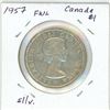 Image 2 : 1957 FWL Canadian silver voyageur dollar
