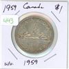 Image 1 : 1959 Canadian silver voyageur dollar