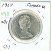 Image 1 : 1967 Canadian centennial silver "Goose" dollar