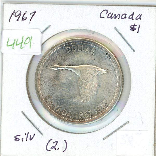 1967 Canadian centennial silver "Goose" dollar