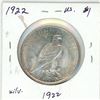 Image 2 : 1922 USA Silver peace dollar