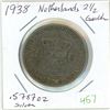 Image 1 : 1938 Netherlands silver 2 1/2 Gulden coin