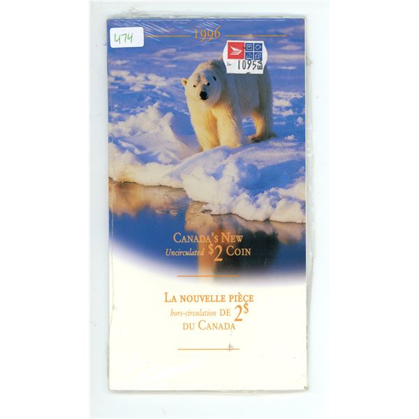 1996 Canada UNC first year 2 dollar toonie - sealed