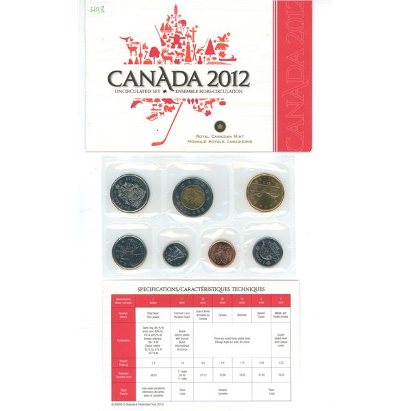 2012 Canadian UNC year set