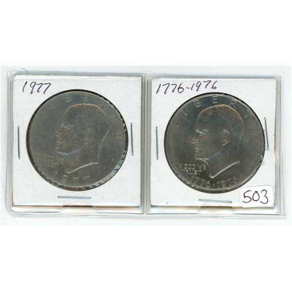 1976-77 Pair of USA Eisenhower dollars