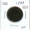 1888 Canadian large cent penny coin