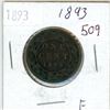 1893 Canadian large cent penny coin
