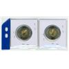 Image 2 : Pair of 2020 "Victory" Canadian 2 dollar toonie coins - 1 is colored